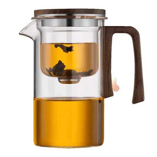 520ML/720ML Household Tea Brewing Tea Leaves Separation Full Glass Heat-Resistant Filter Tea Making Artifact Magnetic Suction Tea Brewing Cup