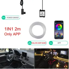 1IN1 2M RGB LED Atmosphere Car Interior Ambient Light Strips Light by App Control Neon LED Dash Board Decorative Lamp