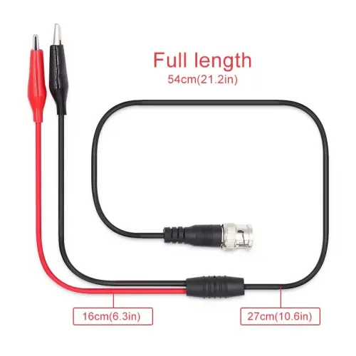 BNC Q9 Male Plug To Dual Alligator Clip Oscilloscope Test Probe Lead Cable 110cm