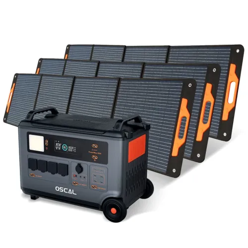 [US irect]Blackview Oscal PowerMax3600 Rugged Power Station with PM200/PM400 Solar Panel Kit 3600Wh to 57600Wh LiFePO4 Battery Pack Power Bank with 14 Outlets 5 LED Light Modes Morse Code Roller Power Backup for Emergency Communication Camping House