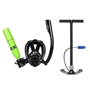 DIDEEP All-in-one 0.5L Plus Oxygen Cylinder Breather Diving Goggles with Air Pump Underwater Diving Oxygen Tank Set