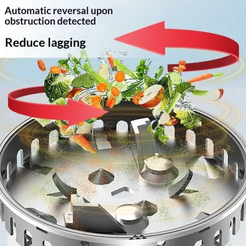 NovuLife HR-3A-RL 375W Kitchen Garbage Disposal Food Waste Disposer 2800RPM Motor with Multi Noise Reduction Easy Mount Air Switch Overload Protection for Home Sink Waste Management