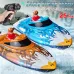 HXJRC HJ822 2.4G RC Boat Capsized Reset High Speed LED Light Speedboat Waterproof Electric Racing Vehicles Models Lakes Pools Remote Control Toys