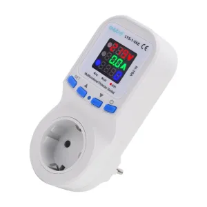 LYS-1-VAE Metering Protector Socket EU Plug with Large LED Display Current Voltage Energy Monitor Over Under Voltage Protection