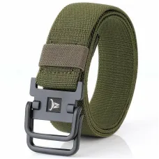 ENNIElastic Tactical Belts Combat Tactical Designer Belts For Jeans Pants 2 Ring Buckles Solid Casual Nylon Strap Canvas Waist Belt