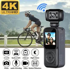 Portable Q5 4K WiFi Action Camera 180 Rrotating High-Resolution 130 Wide-Angle Lens 1.5Inch IPS Screen Display Night Vision Shooting Outdoor Cycling DV Recorder