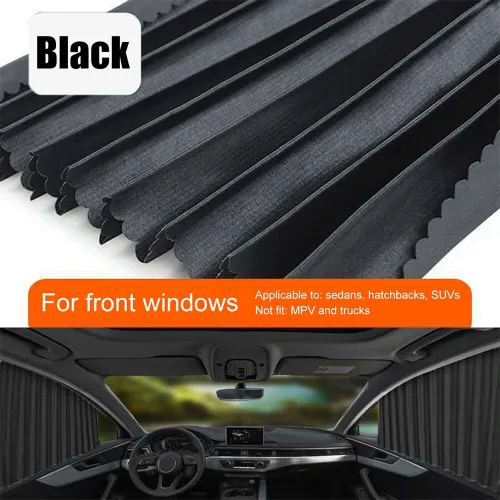 Car Sun Shade Window SunShade Drape Visor Valance Curtain Windshield Sunshade Adjustable Foldable Car Styling