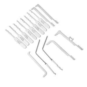 32PCS Practice Lock Picking Kit Transparent Padlock Stainless Steel Picks Ergonomic ABS Handles Comprehensive Learning Set Ideal for Beginners and Enthusiasts