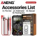ANENG SZ308 Digital Multimeter Handheld AC/DC Voltage Current Resistance Ammeter with Diode Wave Output HFE Transistor Measurement and Low Battery Indication