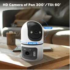 MOES Tuya 4MP+4MP HD Security Camera Smart Dual Lens WIFI IP Camera Night Vision Two Way Audio Motion Alerts Pan Tilt Wireless Security System