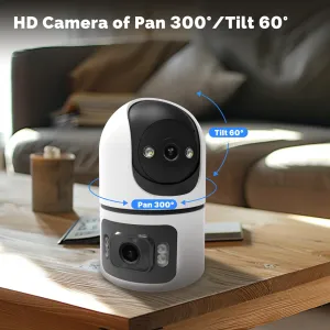 MOES Tuya 4MP+4MP HD Security Camera Smart Dual Lens WIFI IP Camera Night Vision Two Way Audio Motion Alerts Pan Tilt Wireless Security System