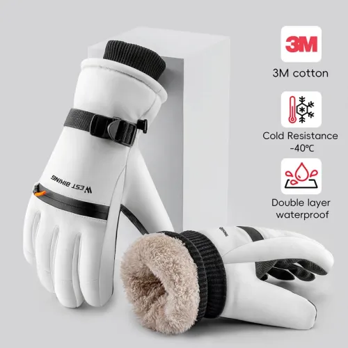 WESBIKING Winter Warm Cycling Gloves Outdoor Sports Windproof Waterproof Touchscreen Thermal Skiing Gloves