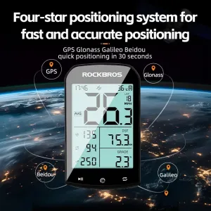 ROCKBROM1 GPBicycle Computer 5.0 ANBluetooth Waterproof Wireless Bike Speedometer Bicycle Odometer Stopwatch Bike Accessories for MTB Road Cycle/City Bike