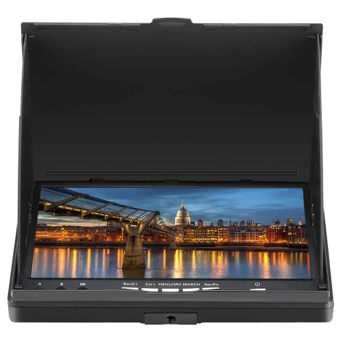 LCD LT5802D 5.8GHz 40CH 800*480 7 Inch DVR FPV Monitor Built in Dual Receiver Battery with Antennas for RC Drones