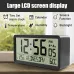 Large LCD Digital Alarm Clock with Large Display Thermometer Hygrometer with Night Light Battery Operated Safe Rounded Corners Design for Home Office Bedroom