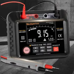 Insulation Resistance Tester High Voltage Megohmmeter 250V-2500V 1M-40G Digital Display AC DC Voltage Measurement Auto Range Professional Electric Testing Device