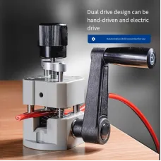 Manual Wire Stripper Machine Plastic Alloy Carbon Steel Blade 2-22mm Range Hand Crank Motor Compatible Lightweight Portable Tool for Copper Aluminum Multi-Core Wires Industrial DIY Use