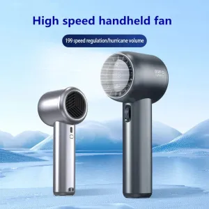 GF02 199 Gears High Speed Handheld Fan Portable Cooler Fans USB Rechargeable 3500mAh Electric Fan Mini Air Conditioner