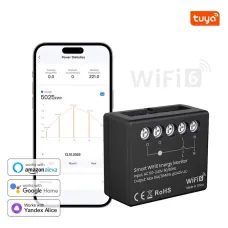 16A Tuya WiFi6 Smart Energy Meter Power Monitor Electricity Statistics APP Remote Control Works with Alexa Google Home