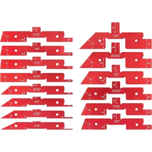 14pcs Woodworking Setup Blocks Adjustable Height Gauge for Router Table Saw Angle Measurement