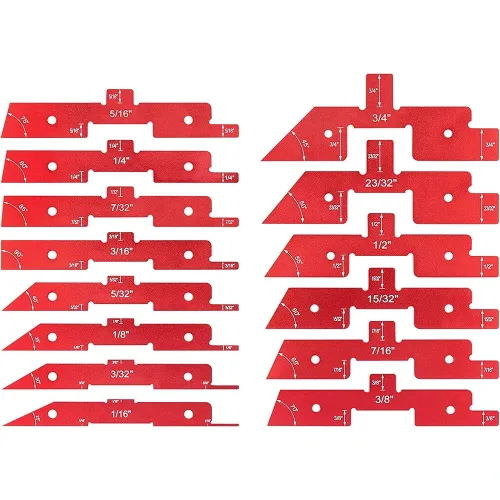 14pcs Woodworking Setup Blocks Adjustable Height Gauge for Router Table Saw Angle Measurement