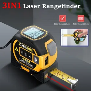 3 In 1 40M/60M Laser Tape Measure Rangefinder 5m Tape Ruler Infrared High-precision Intelligent Electronic Ruler Building Distance Meter