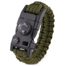 Multi-Functional Survival Paracord Bracelet with Fire-Stone High Precision Mini Compass and Survival Whistle Everyday Wear with Outdoor Identity 3.2m 7-Core Portable for Wilderness Survival Emergency
