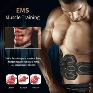 EMMuscle Stimulator Abdominal Shaping Belt Muscle Exercise Instrument Abdominal Muscle Patch Fitness Equipment for Men Women's Abdominal Arm Leg Home Office Exercise