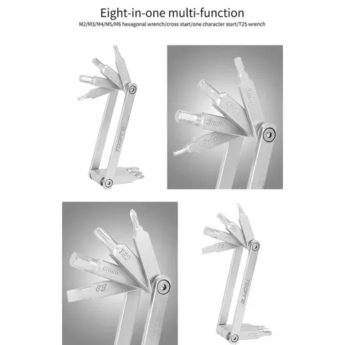 TOOPRMountain Bike Repair Tool Kit Multifunctional Bicycle Repair Disassembly Kit Hexagonal Screwdriver Wrench