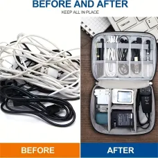 Electronic Storage Bag Data Cable Travel Charging Treasure Headphone Organizer Cosmetics Compartment Storage Digital Handbags