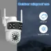 Guudgo Triple Lens Wireless Camera 2MP+2MP+2MP HD Outdoor Waterproof Surveillance Home Camera Mobile Remote 360 Degree Camera