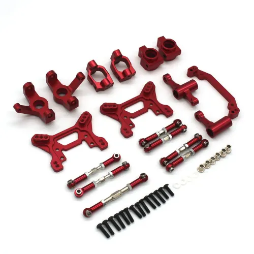 Upgraded Metal Parts Steering Cup Wheel Seat C Hubs Shock Plate Linkage Rod Set for Wltoys 104072 1/10 RC Car Vehicles Models Spare Accessories