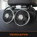 Dual Head Car Clip Fan With LED Light 360 Rotatable Car Cooler Fan Low Noise Cooling Fans Type C Car Electrical Fan