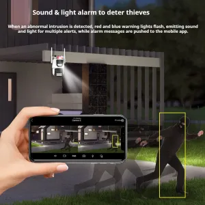 Guudgo 6MP Dual Lens Wireless Security Camera 360 Panoramic View AI Human Detect Color Night Vision Motion Alert IP66 Waterproof Surveillance Outdoors CCTV Cameras