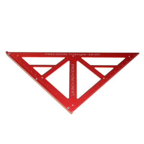 90/45 Degree Aluminum Alloy Multi-function Woodworking Triangle Ruler Inch Scale Precision Triangle Ruler