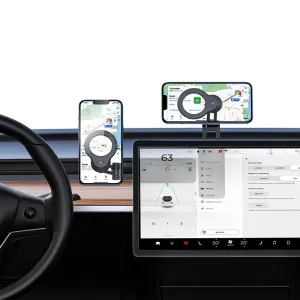 USAMS US-ZJ076 Magnetic Car Phone Holder 360 Rotary Center Console Mount Stand for iPhone 16 15 Pro 14 13 12 Pro Max for Samsung Galaxy Z Flip6 for Oppo A5 Pro for Xiaomi 15pro