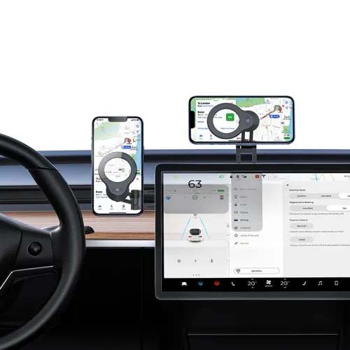 USAMS US-ZJ076 Magnetic Car Phone Holder 360 Rotary Center Console Mount Stand for iPhone 16 15 Pro 14 13 12 Pro Max for Samsung Galaxy Z Flip6 for Oppo A5 Pro for Xiaomi 15pro