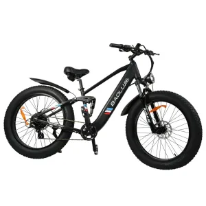 USA Direct BAOLUJIDP2615 48V 12AH 500W Top Speed 25KM/H 26*4.0inch Electric Bicycle 30-40KM Max Mileage 120KG Payload Electric Bike Recommended