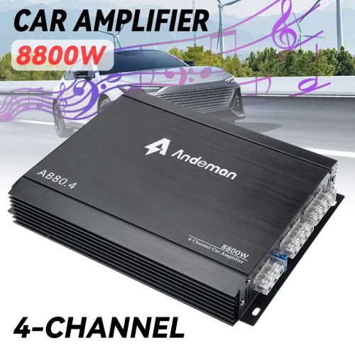 Andeman 4-Channel Car Amplifier 8800W Max 12V-13.8V High Power Compact Audio System