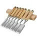 High Carbon Steel Woodworking Chisel Set 8pcs Ergonomic Wooden Handle Sharp Blade Widths 10-38mm Professional Wood Carving Tools