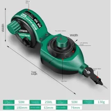 Carpentry Ink Drawing Line Marker 50m Thread High Definition Level Dual Ink Tank PV Resin Construction Layout Tool
