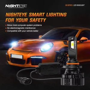 NightEye Auto Lighting 120W CSP LED Headlight Bulbs 30000LM 6000K Cool White IP68 Waterproof H1 H4 H7 H11 9005 9006 9012 Automotive Lighting Aluminum Copper