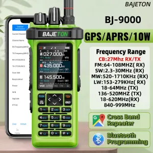BAJETON BJ-9000 10W Walkie Talkie GPS APRS CB Radio 27MHz Professional Mobile Transceiver with Bluetooth Aviation Band Shortwave AM FM Receiver SW MW LW Radio for Car Truck