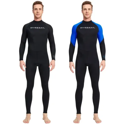 DIVE&SAIL UPF50+ Men's One Piece Long Sleeve Wetsuit UV Protection Soft Skin-Friendly Breathable Quick Dry Diving Suit Set Suitable for Swimming Snorkeling Surfing