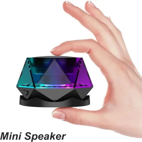 HS-001Y Mini Magnetic Base bluetooth Speaker Portable Subwoofer Speaker Stereo Sound RGB Light TWS Hands-free Call Phone Stand Outdoor Wireless Magnetic Speakers for Bicycle Car Dashboard Bus