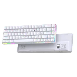 HXSJ V800 Tri-mode Wireless Mechanical Keyboard 68 Keys Hot-swappable RGB Backlight 2000mAh Rechargeable Type-C Gamer Keyboards