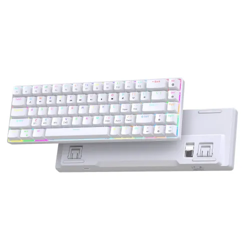 HXSJ V800 Tri-mode Wireless Mechanical Keyboard 68 Keys Hot-swappable RGB Backlight 2000mAh Rechargeable Type-C Gamer Keyboards