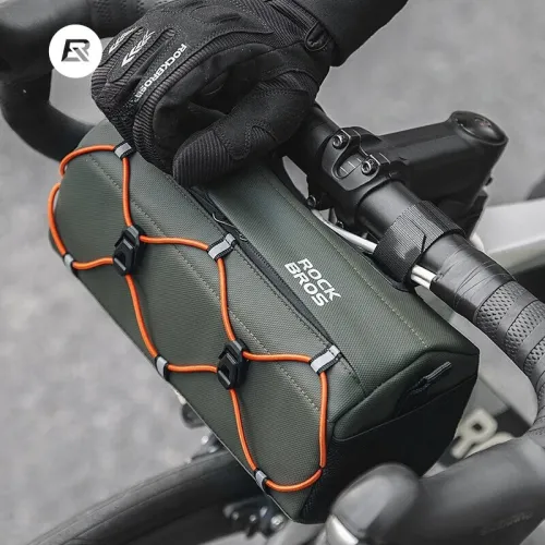 ROCKBRO2.2L Cycling Bicycle Front Bag 100% Polyester Three-point Fixation Stability High-visibility Reflectors PortableShoulderbag for MTB Road Bike