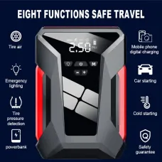 4-in-1 Multi-function Car Emergency Starter Intelligent Digital Display 12V 38000mAh Power Bank Jumpstarter Tire Inflation Pressure Tester