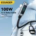ESSAGER ES-X47 5A 100W Type-C to Type-C Digital Display Cable PD Fast Charging Data Transmission Copper Core Line 1M/2M Long for iPhone 17 17Pro 16 Pro Max 15 for Xiaomi 17pro for Huawei Mate XTs